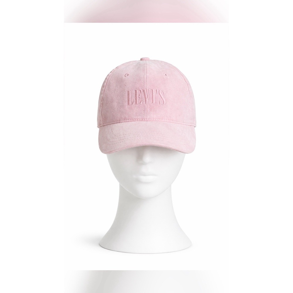 Levi's Pink‎ Baseball Cap Strapback Hat Suede Look Logo Embroidered Adjustable